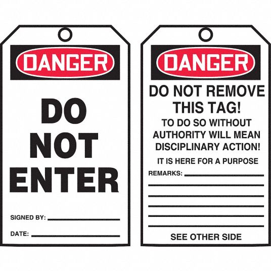 Accuform Danger By The Roll Sign Legend Do Not Enter Sign Header Danger Cardstock Size 7 43z186 Tar140 Grainger