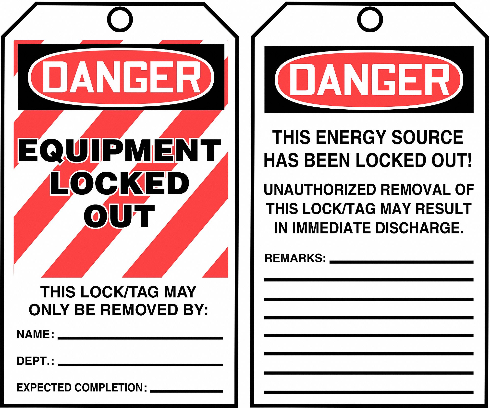 ACCUFORM Danger Tag By The Roll, 61/4X3, PK250 772M41TAR478 Grainger