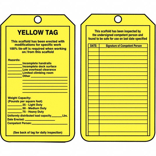 Hold Inspection Cardstock Yellow Tag-In-A-Box, SKU: T-BOX-057
