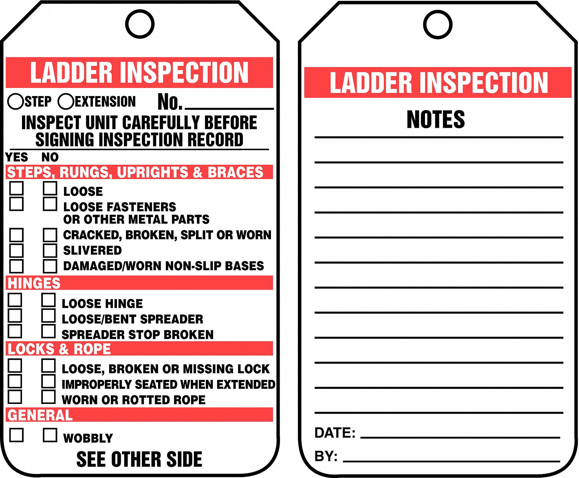 Inspection Tag,5-3/4 x 3-1/4,PK25