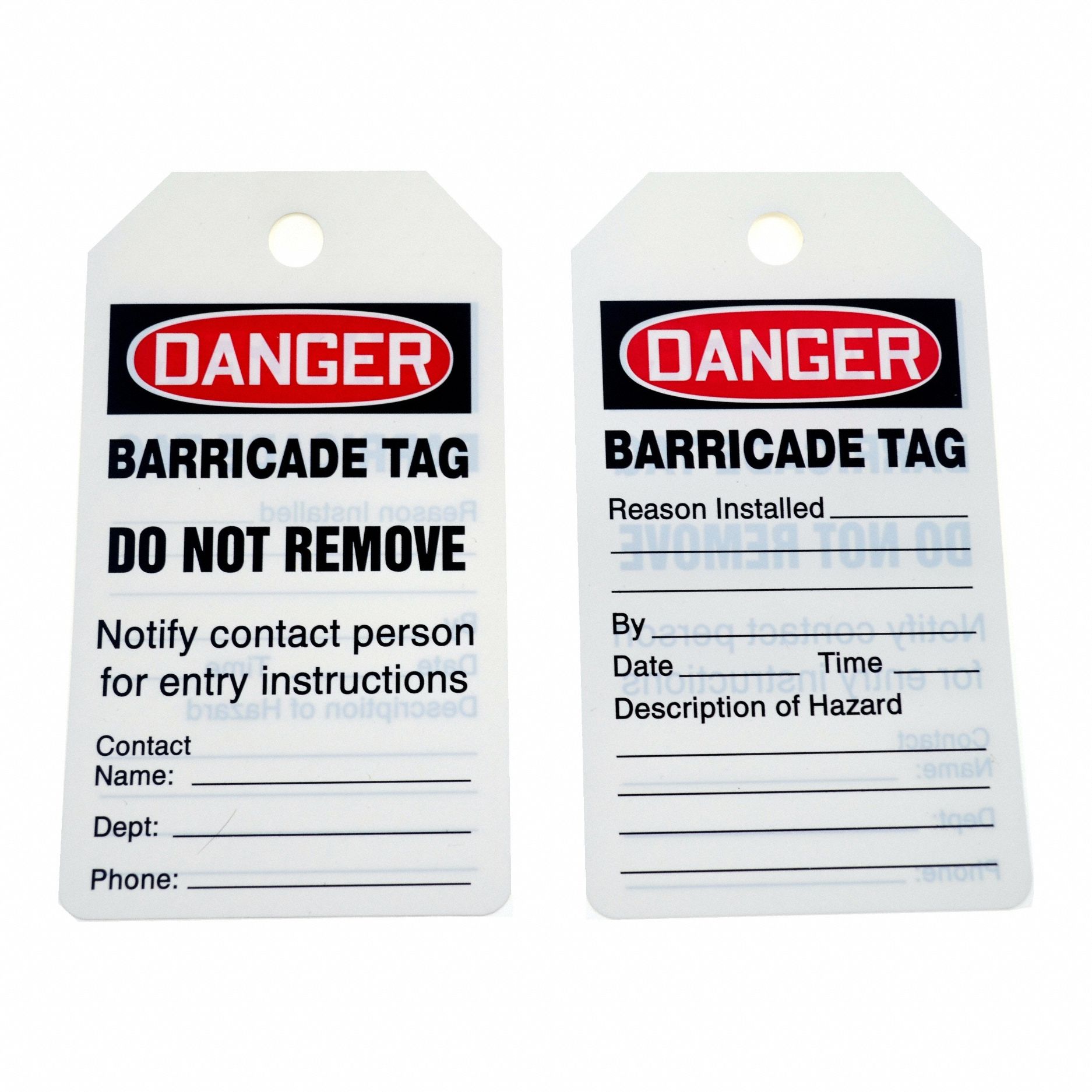 Danger Tags: White, 25 Tags, 25 PK