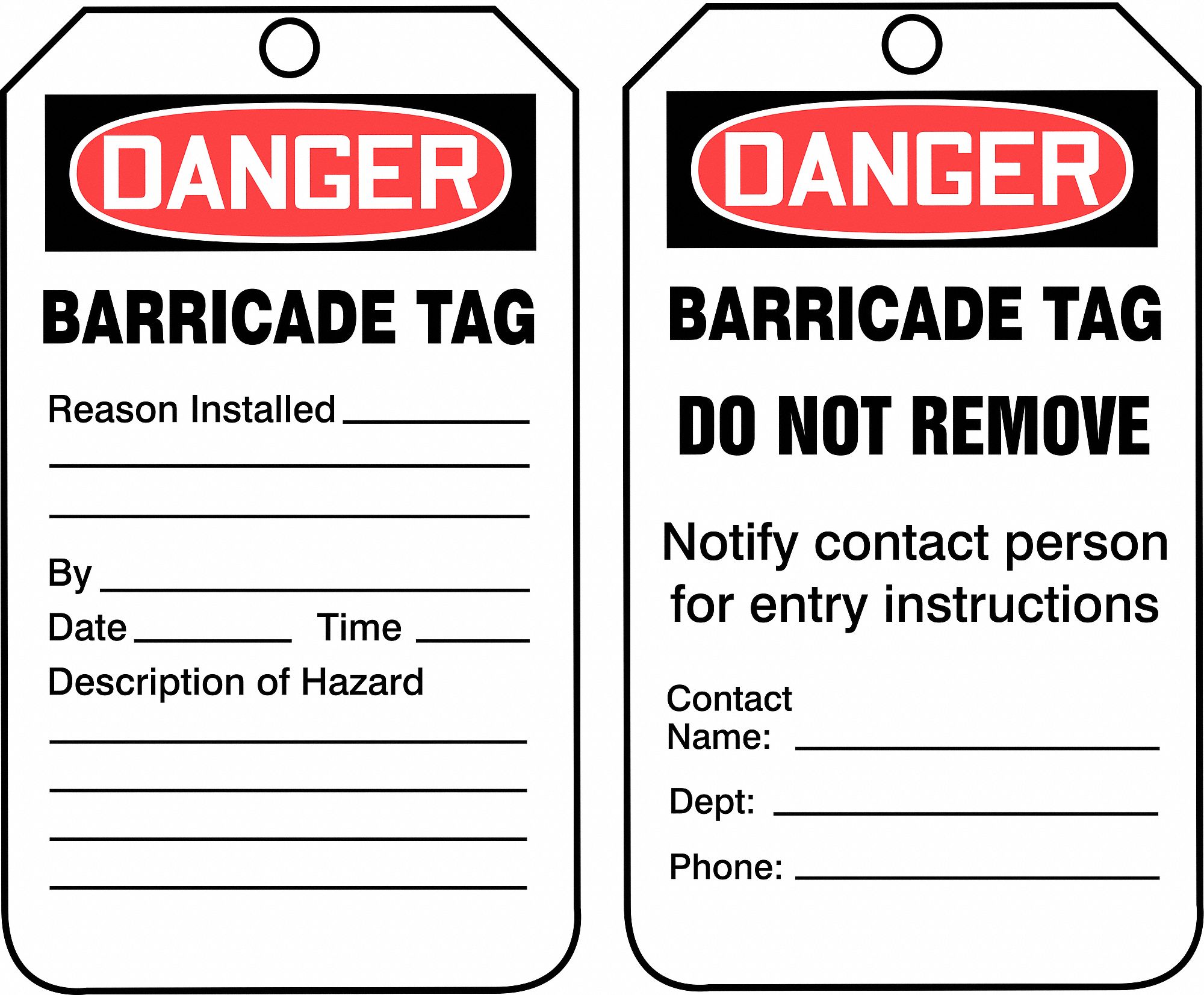 ACCUFORM Danger Tag, Sign Legend Reason Installed, Sign Header Danger