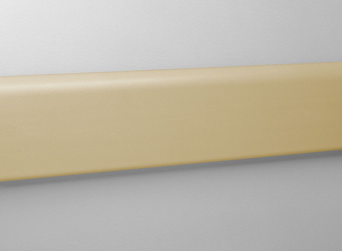 Wall Guard: WG-4, PVC, Tan, 4 in Overall Ht, 12 ft Overall Lg