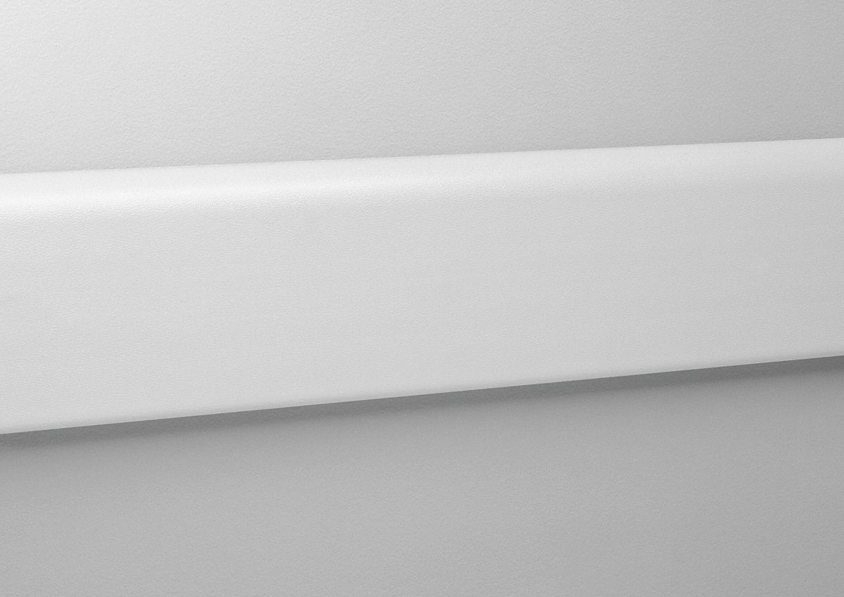 PAWLING CORP Wall Protection Guard, Linen White, Vinyl/Aluminum, 144 in Length, 4 in Height, 3/4