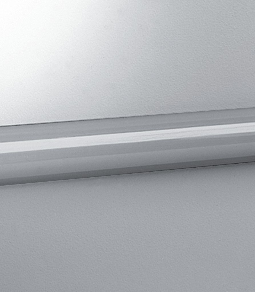 Accent Rail: EBR-30, PVC, Silver Gray, 2 in Overall Ht, 12 ft Overall Lg