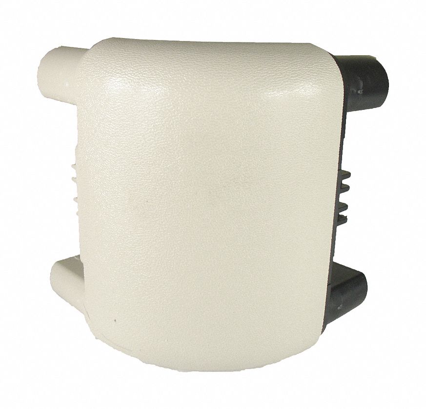 Handrail Corner: PVC, Ivory, Ligature Resistant, Outside, BR-500, 2 15/16 in Overall Lg