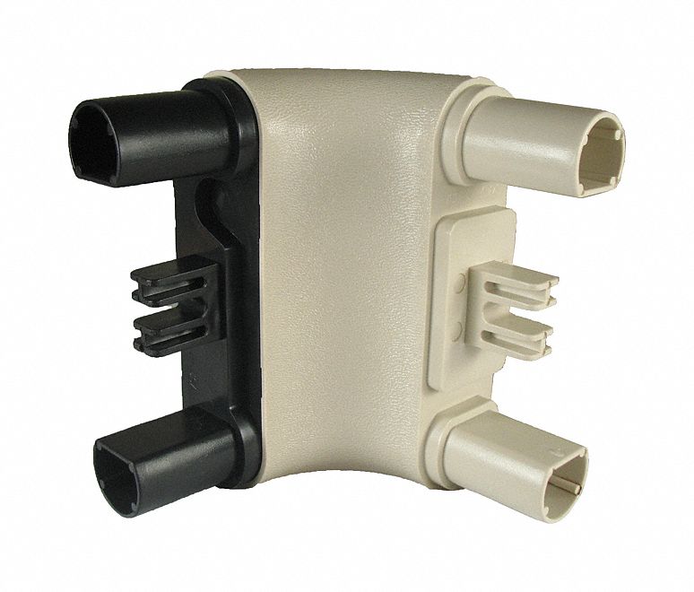 Handrail Corner: PVC, Ivory, Ligature Resistant, Inside, BR-500, 2 15/16 in Overall Lg