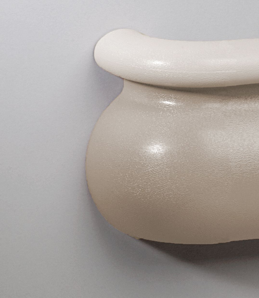 Handrail Return: PVC, Champagne, Not Ligature Resistant, BR-600, 3 3/16 in Overall Lg