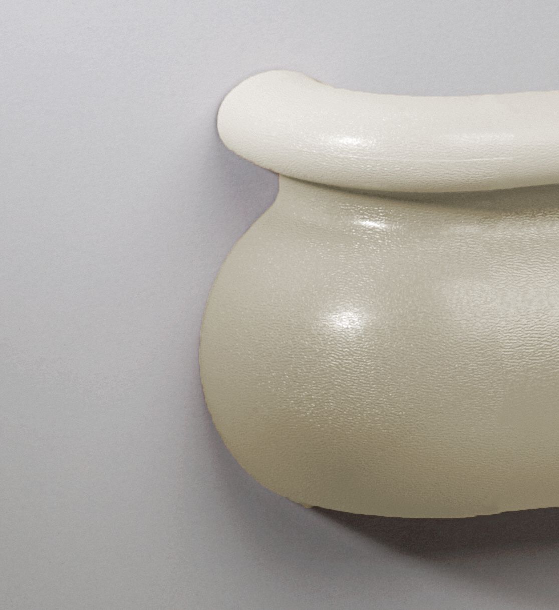 Handrail Return: PVC, Eggshell, Not Ligature Resistant, BR-600, 3 3/16 in Overall Lg