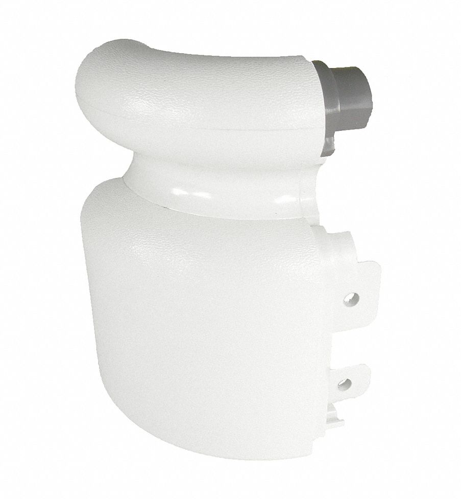 Handrail Return: PVC, Silver Gray, Not Ligature Resistant, BR-400, 3 1/8 in Overall Lg