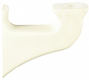 Bracket: Bracket, PVC, Ivory, Round, 1 1/2 Inch, 2 5/8 in Mounted Ht