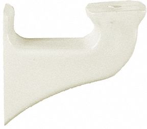 Bracket: Bracket, PVC, Eggshell, Round, 1 1/2 Inch, 2 5/8 in Mounted Ht