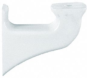 Bracket: Bracket, PVC, Silver Gray, Round, 1 1/2 Inch, 2 5/8 in Mounted Ht