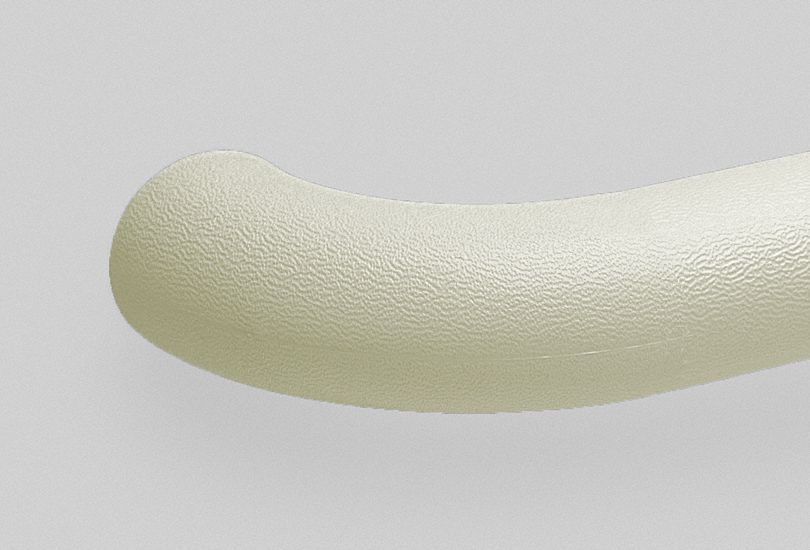 Handrail Return: Right-Hand Return, PVC, Eggshell, Round, 1 1/2 Inch