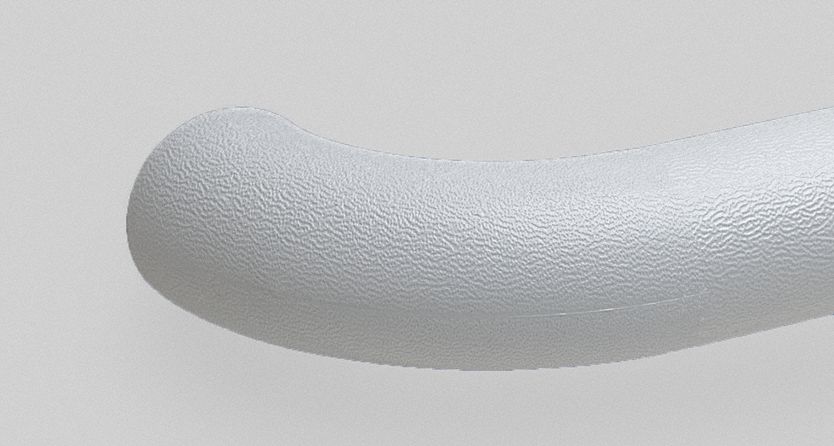 Handrail Return: Right-Hand Return, PVC, Linen White, Round, 1 1/2 Inch