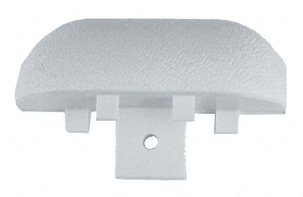 End Cap: WG-3, PVC, Silver Gray, 2 15/16 in Overall Ht, 1 in Overall Lg