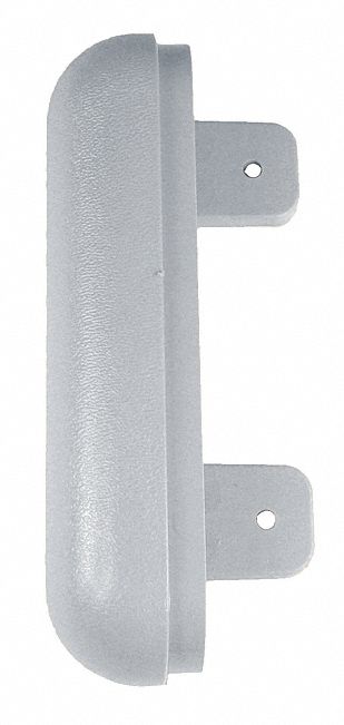 End Cap: WG-6C, PVC, Silver Gray, 6 in Overall Ht, 1 in Overall Lg