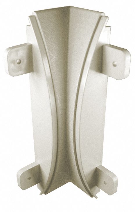 Corner: WG-7, PVC, Eggshell, 7 in Overall Ht, 1 3/4 in Overall Lg