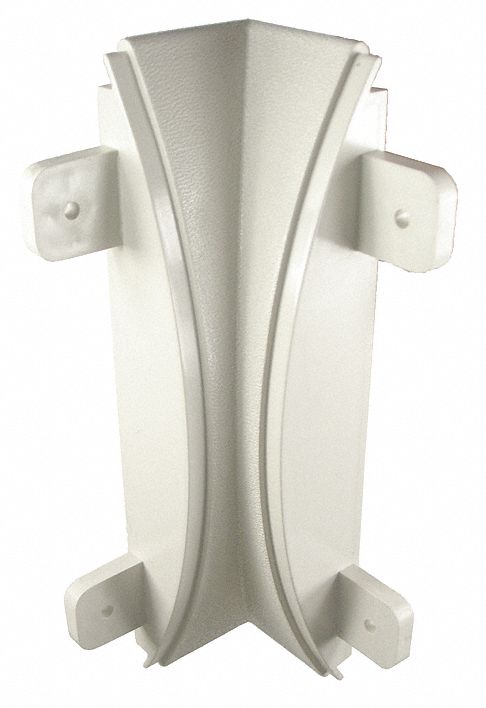 Corner: WG-7, PVC, Linen White, 7 in Overall Ht, 1 3/4 in Overall Lg