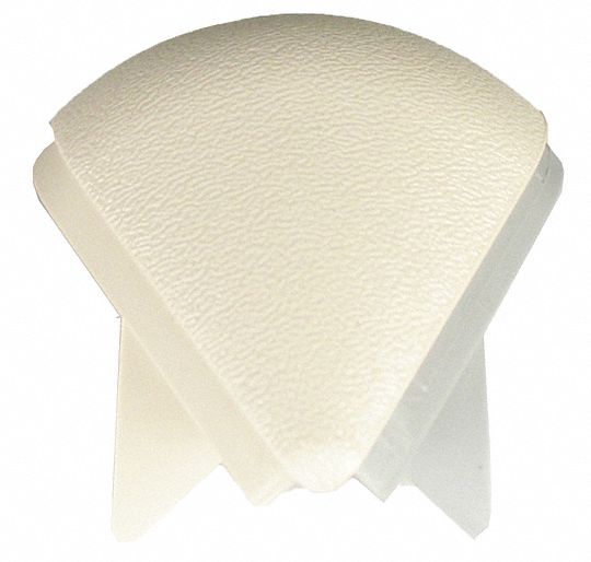 Corner: WG-30, PVC, Ivory, 4 1/8 in Overall Ht, 1 7/8 in Overall Lg