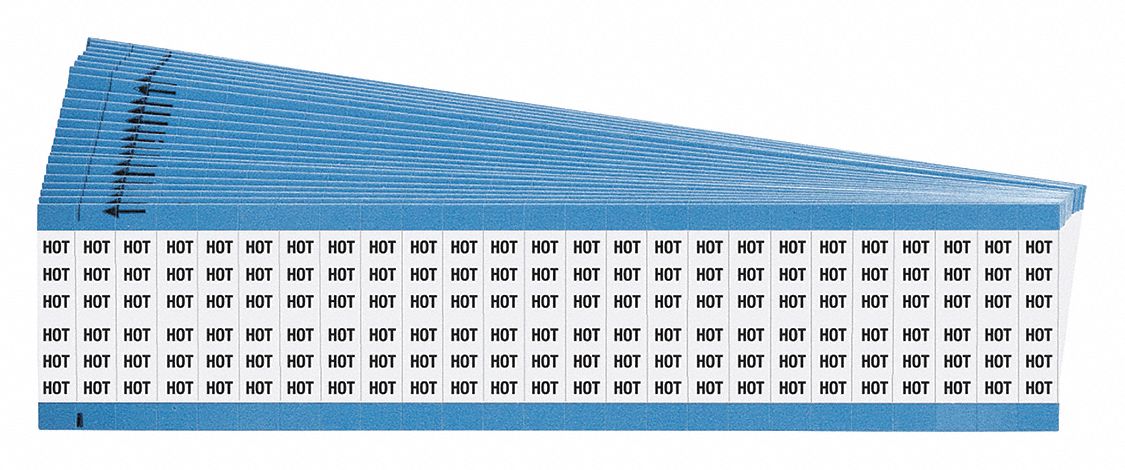 Wire Markers, Legend HOT, Black/White, PK25