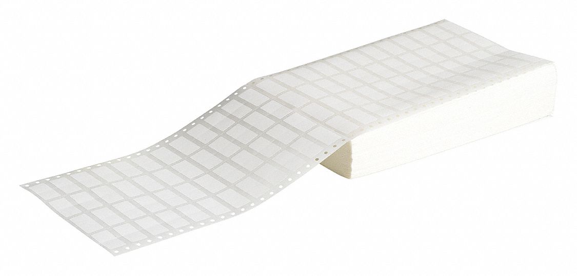 Precut Label Sheet: 3/4 in x 1 1/2 in, Acrylic, 10, 000 Labels