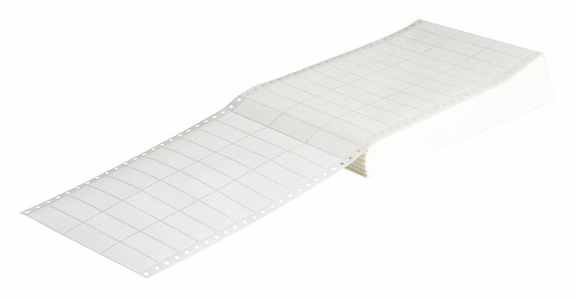 Precut Label Sheet: 7/8 in x 2 in, Acrylic, 5, 000 Labels