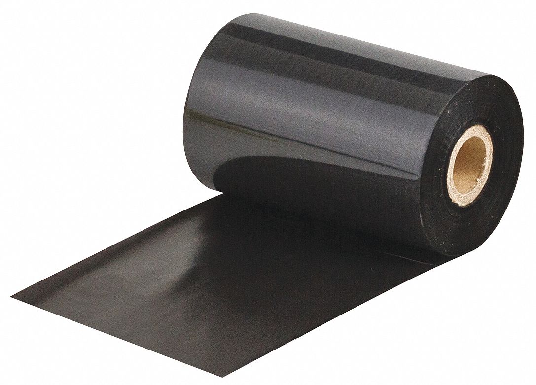 Single-Color Printer Ribbon: 2 23/64 in x 360 ft, Black, Wax/Resin, R4300