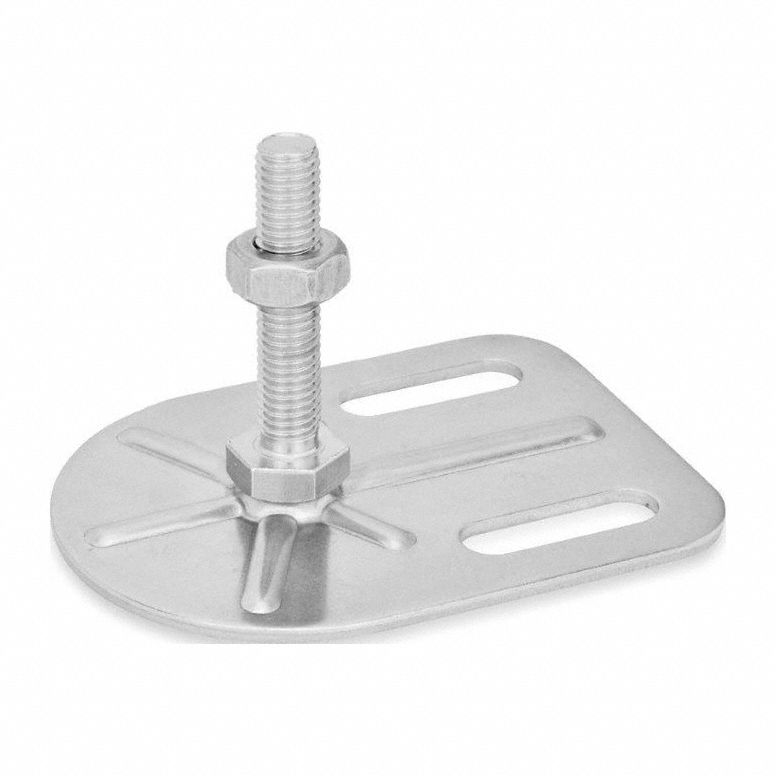 Male-End Leveling Mount: Swiveling Stud, 1/2"-13 Thread Size, 3 3/20 in, 4, 496 lbf Capacity