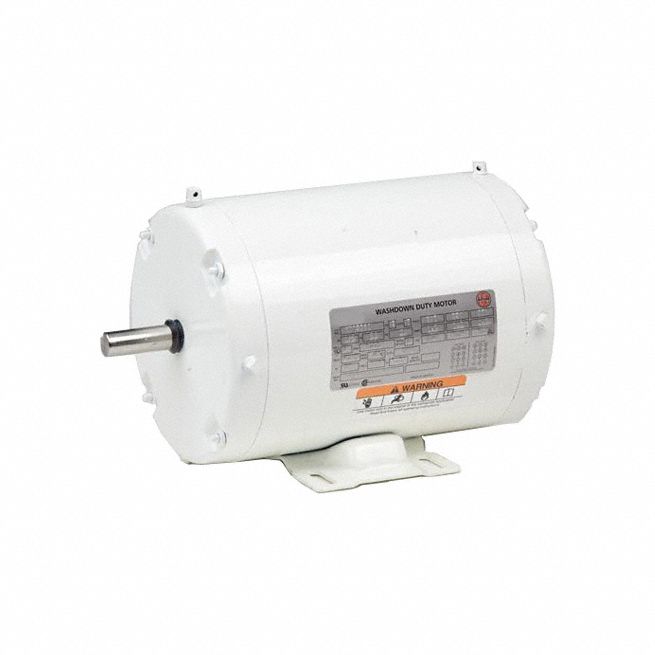Washdown Motor: Three-Phase, 1 1/2 hp Horsepower, 1, 800 RPM RPM, 230/460V AC, TEFC