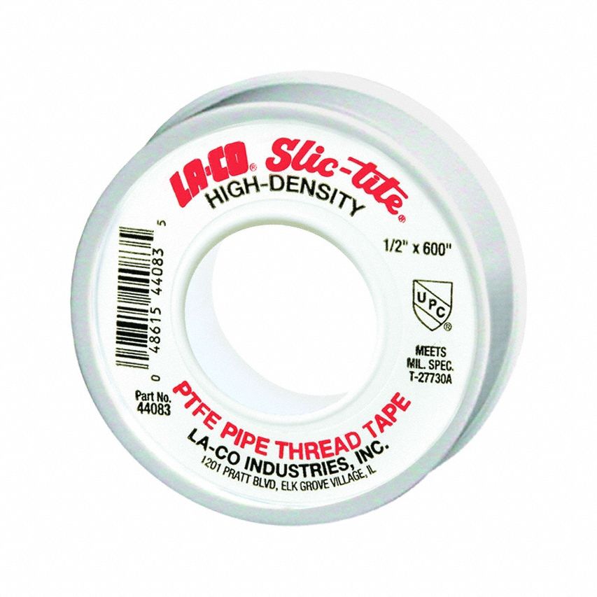 Thread Sealant Tape, 1/2" W, White