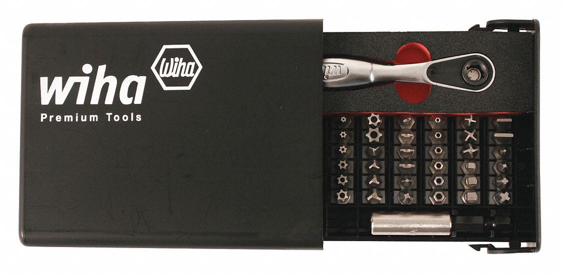 MULTI-BIT SCREWDRIVER, 37 TIPS, 6 1/2 IN OVERALL L, LOCKING, ERGONOMIC GRIP, SINGLE END