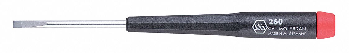 PRECISION SLOTTED SCREWDRIVER, 1/8 IN TIP SIZE, 6 1/2 IN OVERALL L, 2 3/8 IN SHANK L