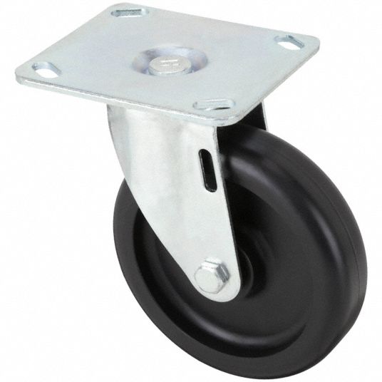 4 in Wheel Dia., 275 lb, Standard Plate Caster - 440A73|P12S-PB040B-P3 ...