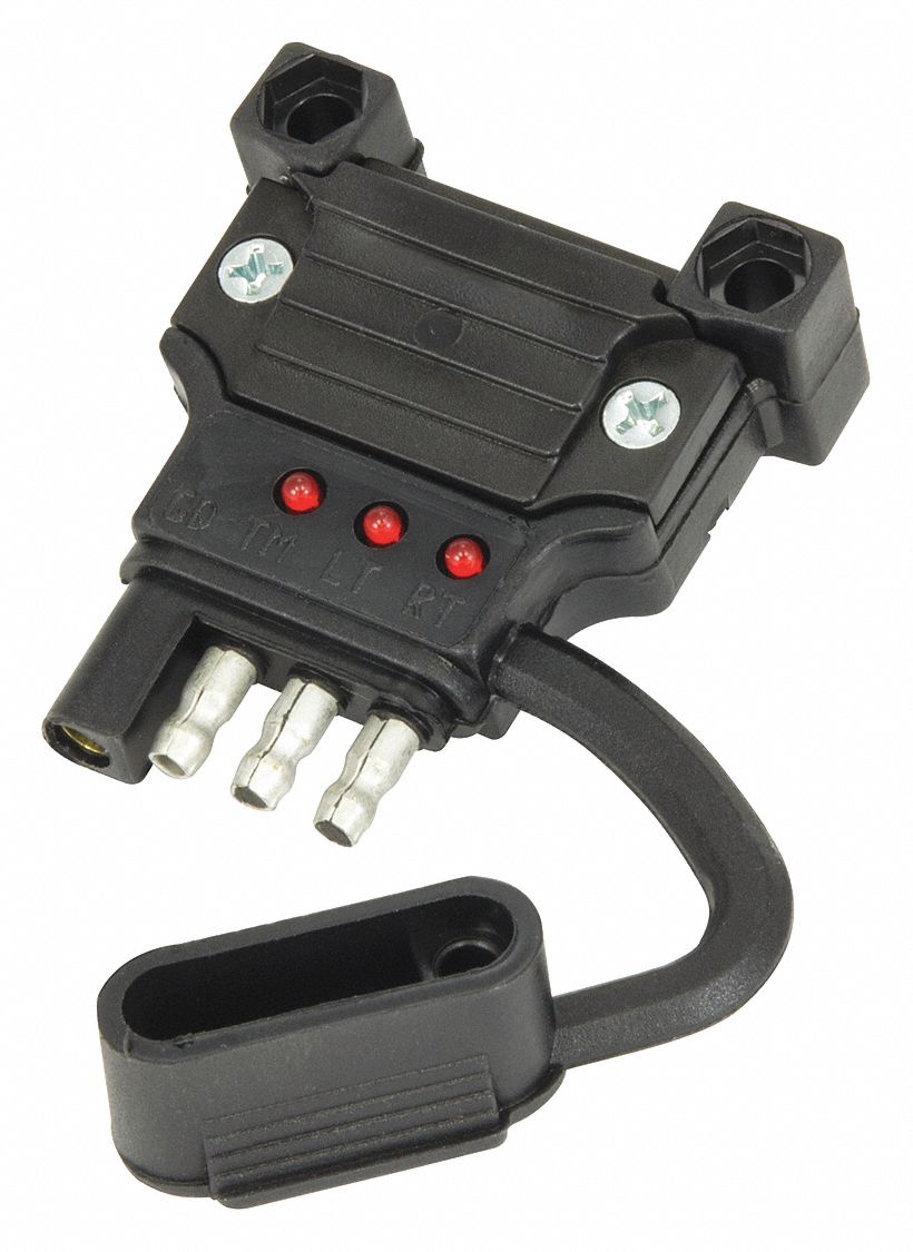 HOPKINS TOWING SOLUTIONS Flat Electric Connector, 4Way, ForTrailer