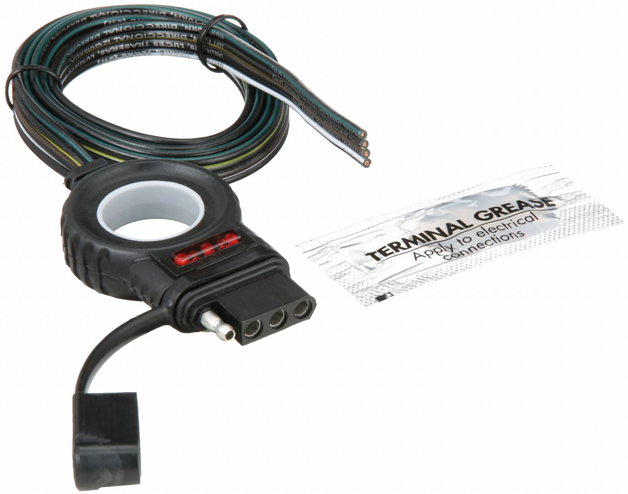 Flat Electric Connector: 4-Way, PVC, 16 ga Wire Gauge, Dust Cover/Grease