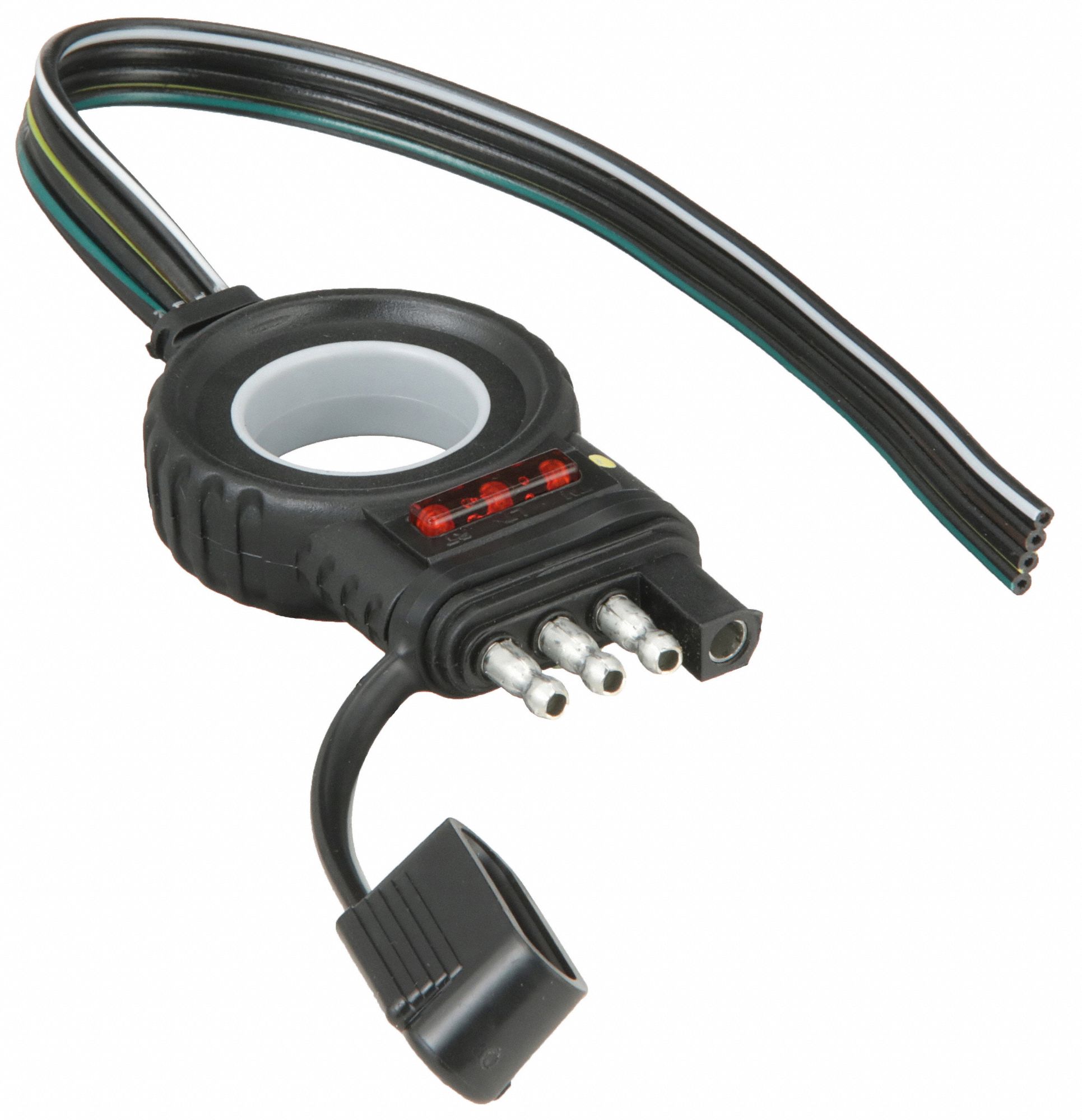 Flat Electric Connector: 4-Way, PVC, 16 ga Wire Gauge, Dust Cover/Grease