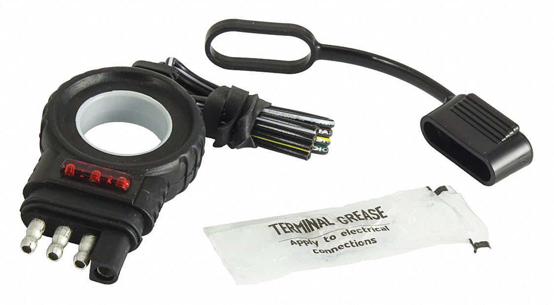 HOPKINS TOWING SOLUTIONS Flat Electric Connector, 4Way, ForTrailer