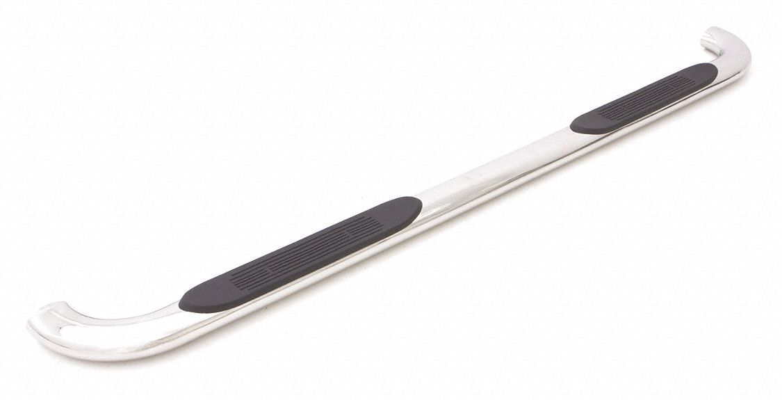 Nerf Bars: Oval, 75 1/4 in Overall Lg, 4 in Overall Wd, 4 in Overall Ht, Stainless Steel