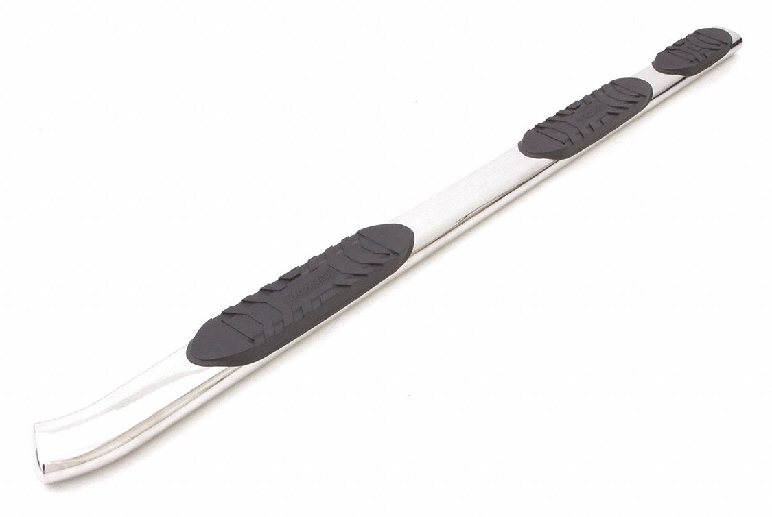 Nerf Bars: Oval, 100 3/4 in Overall Lg, 5 in Overall Wd, 5 in Overall Ht, Stainless Steel