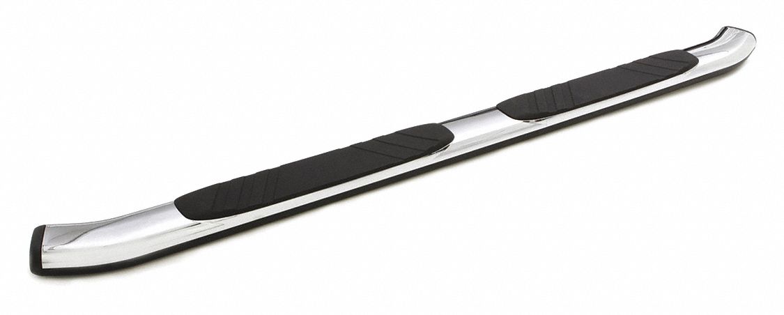 Nerf Bars: Oval, 87 in Overall Lg, 5 in Overall Wd, 5 in Overall Ht, Chrome, Polymer Filled Aluminum