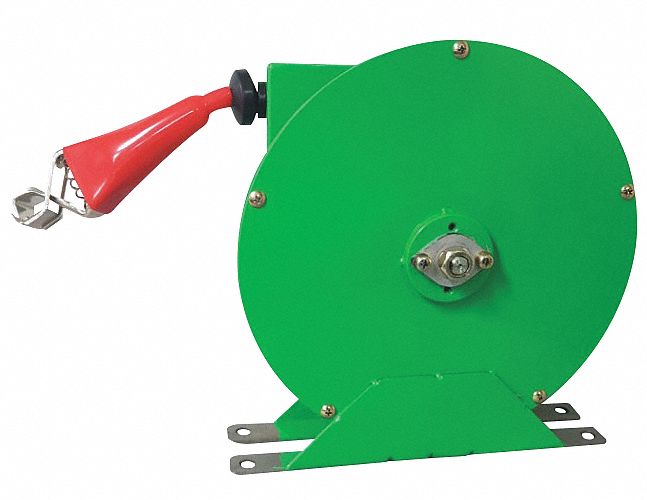 Cable Reel,50 ft.,Powder Coated,Green