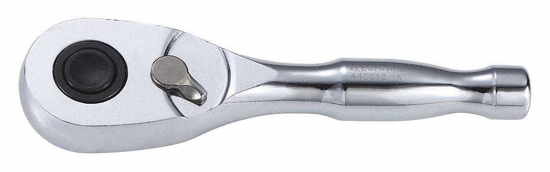 HAND RATCHET, 4 3/4 IN, CHROME, 3/8 IN