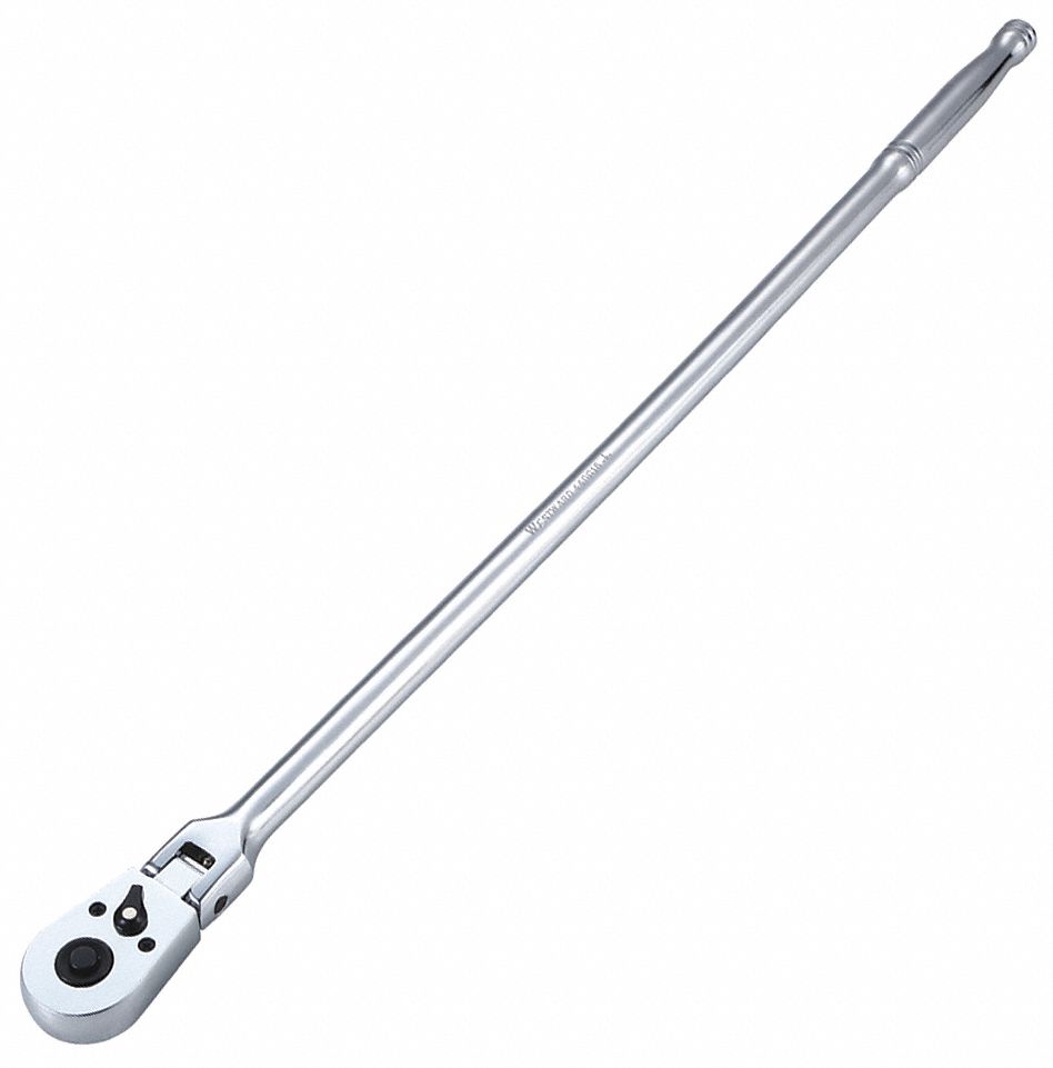HAND RATCHET, 25 IN, CHROME, 1/2 IN