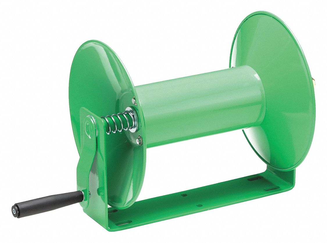 930992-2 Hand Crank Hose Reel: 100 ft (3/4 in I.D.), 17 3/4 in L x 25 3/4  in W x 20 1/4 in H, TFE/P