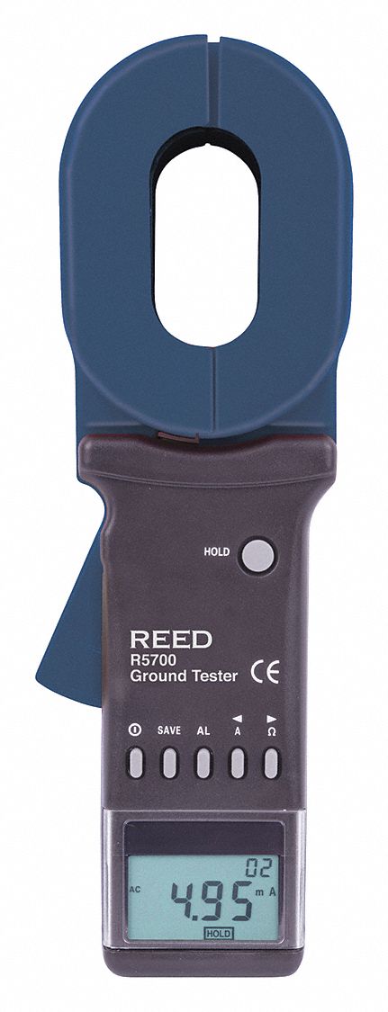 REED INSTRUMENTS, CAT III 300V, 1,200 ohm Max. Ground Resist, Clamp On ...