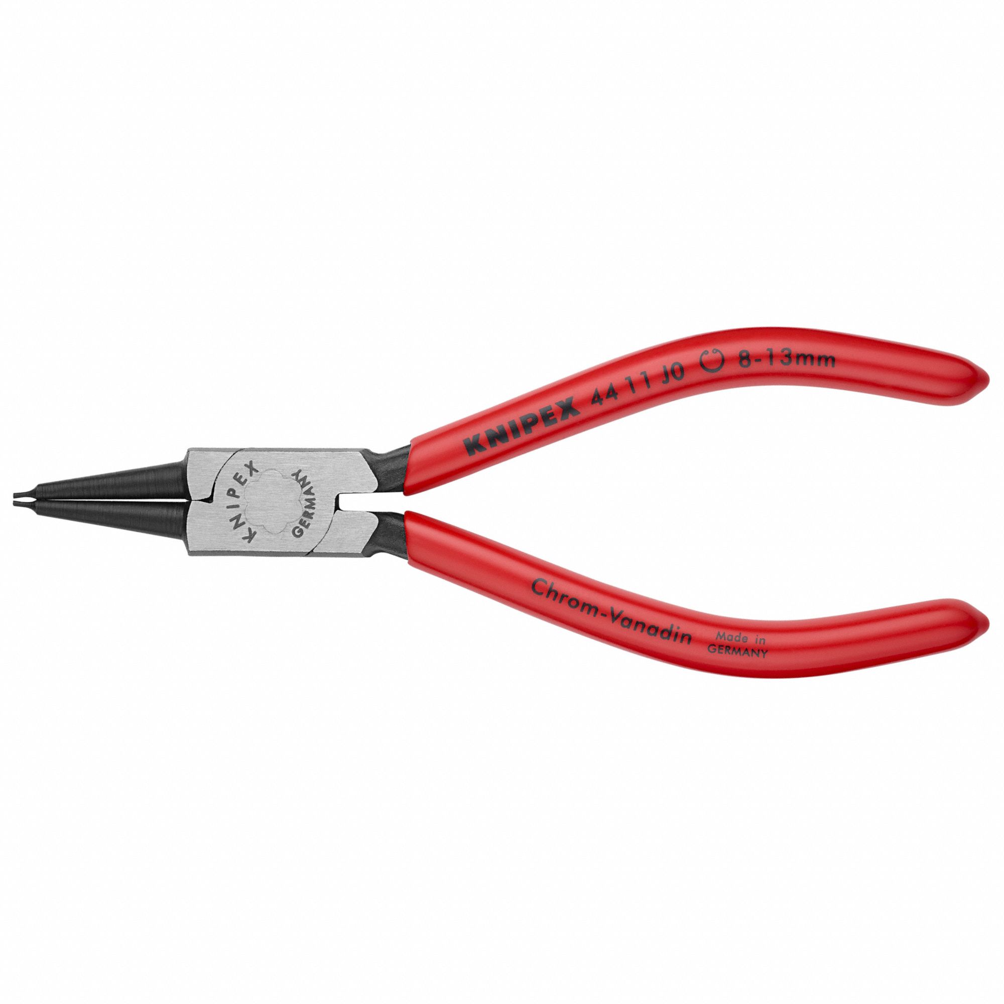 Retaining Ring Plier: Internal, For 8 mm to 13 mm Bore Dia, 0.035 in Tip Dia, 5 1/2 in Overall Lg