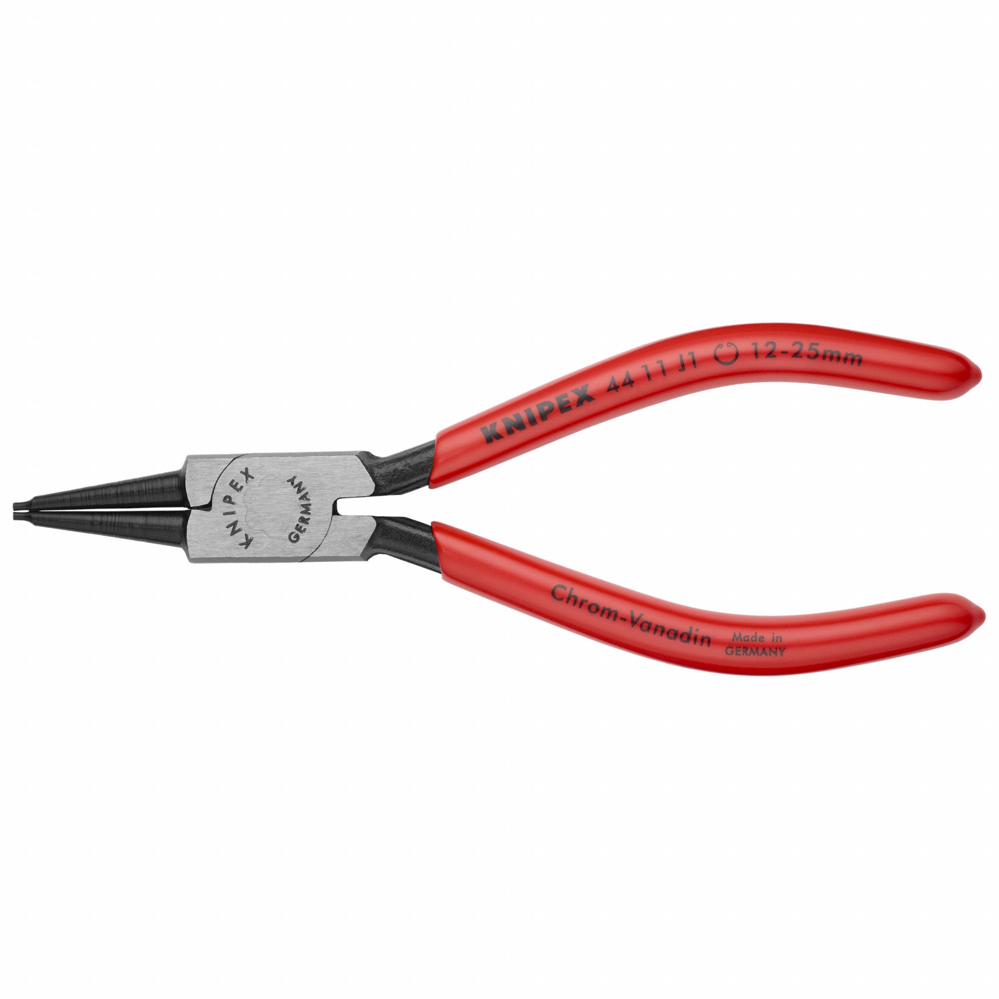 Retaining Ring Plier: Internal, For 12 mm to 25 mm Bore Dia, 0.051 in Tip Dia, 5 1/2 in Overall Lg