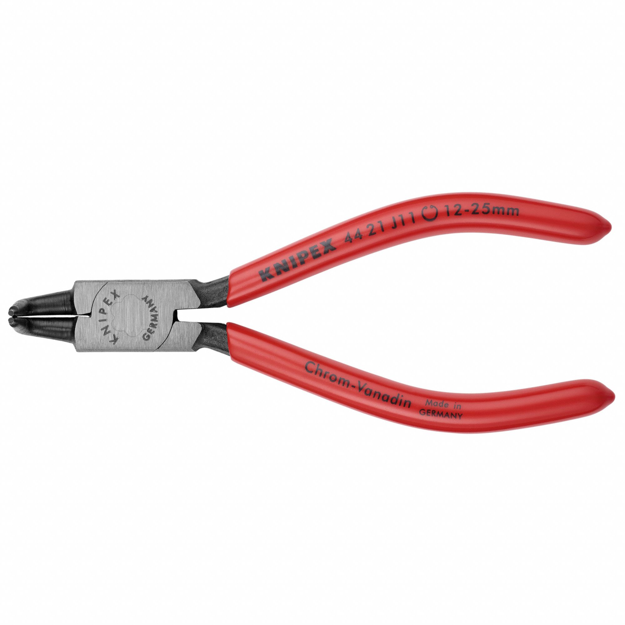 Retaining Ring Plier: Internal, For 12 mm to 25 mm Bore Dia, 0.051 in Tip Dia, 5 1/8 in Overall Lg