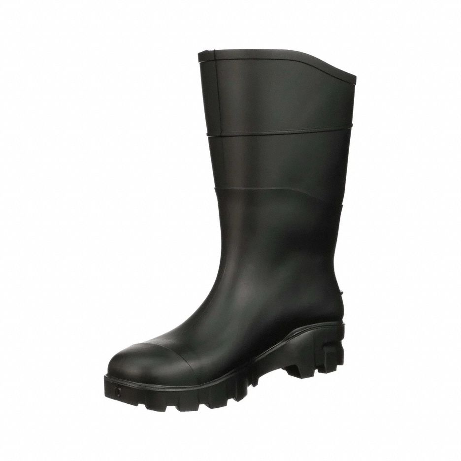 Rubber Boot: Black, PVC, PVC, 12 Size, 44230, 1 PR